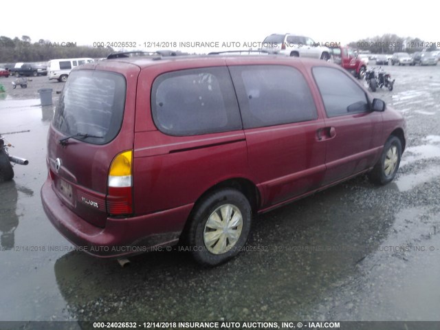 4M2ZV11T01DJ07738 - 2001 MERCURY VILLAGER RED photo 4