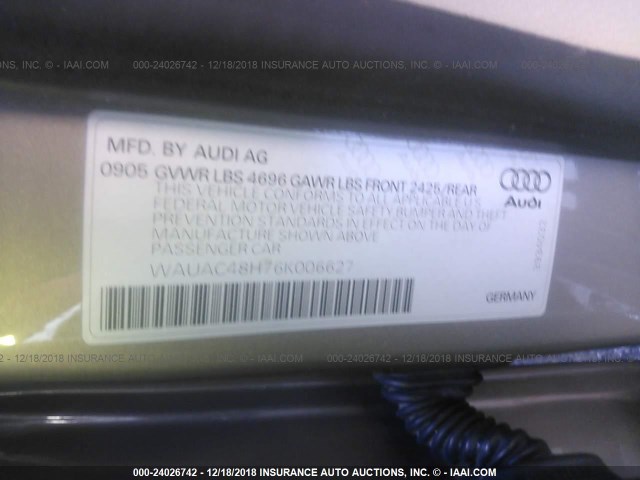 WAUAC48H76K006627 - 2006 AUDI A4 1.8 CABRIOLET GOLD photo 9