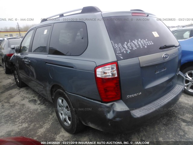 KNDMB233776110824 - 2007 KIA SEDONA EX/LX BLUE photo 3