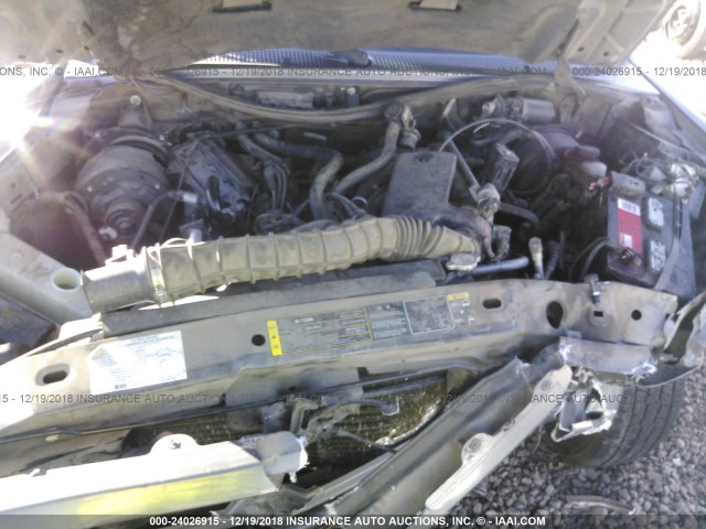 1FTYR10U35PA43716 - 2005 FORD RANGER GRAY photo 10