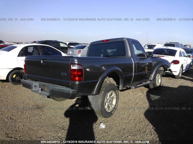 1FTYR10U35PA43716 - 2005 FORD RANGER GRAY photo 4