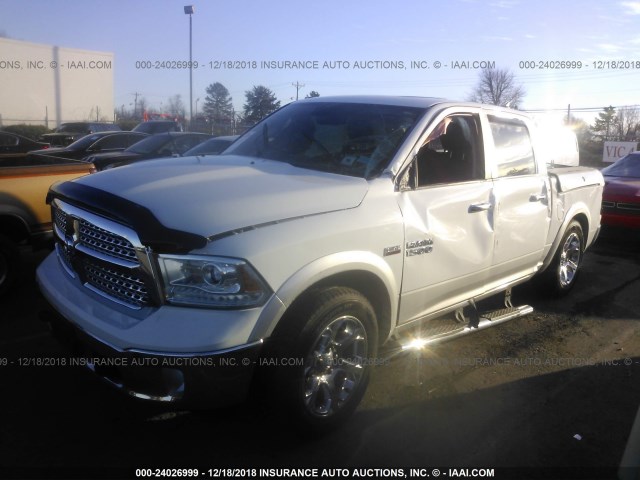 1C6RR7NT8DS648082 - 2013 RAM 1500 LARAMIE WHITE photo 2