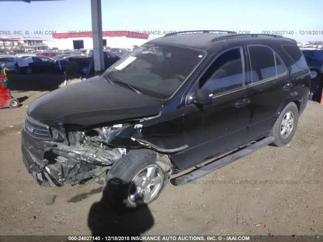 KNDJD735285830843 - 2008 KIA SORENTO EX/LX BLACK photo 2