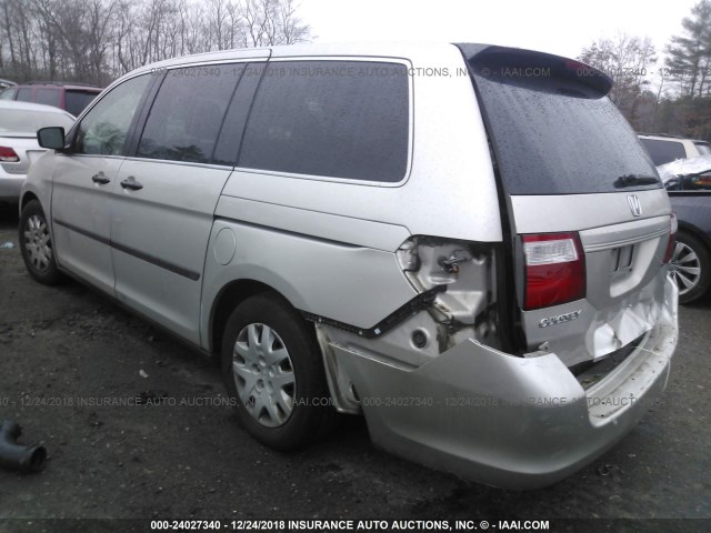 5FNRL38206B102334 - 2006 HONDA ODYSSEY LX SILVER photo 3