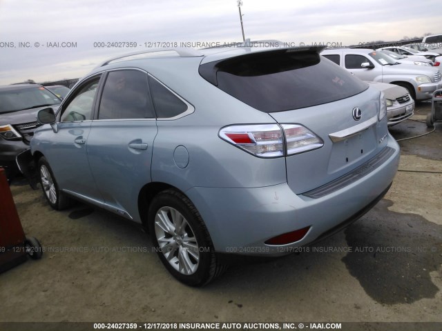 JTJBC1BA4B2034782 - 2011 LEXUS RX 450 BLUE photo 3