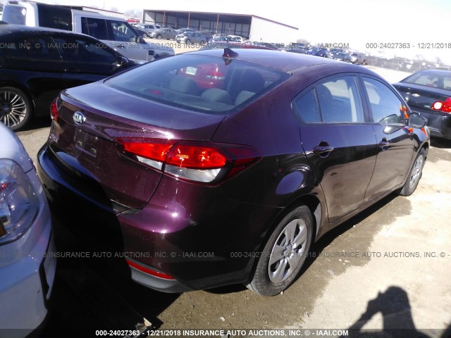 3KPFL4A76HE159628 - 2017 KIA FORTE LX/S MAROON photo 4