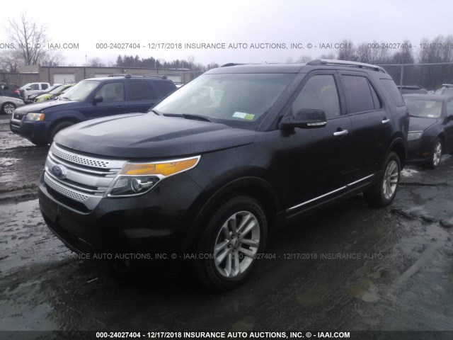 1FM5K8D88EGA31635 - 2014 FORD EXPLORER XLT BLACK photo 2