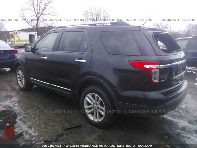 1FM5K8D88EGA31635 - 2014 FORD EXPLORER XLT BLACK photo 3