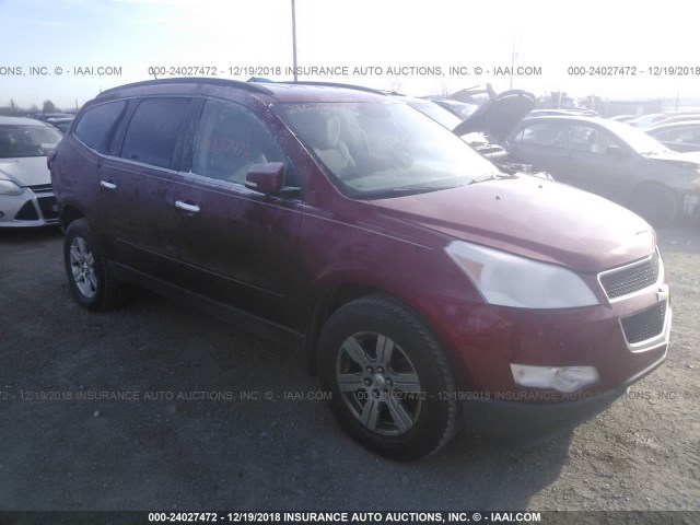 1GNKRGED0CJ294802 - 2012 CHEVROLET TRAVERSE LT RED photo 1