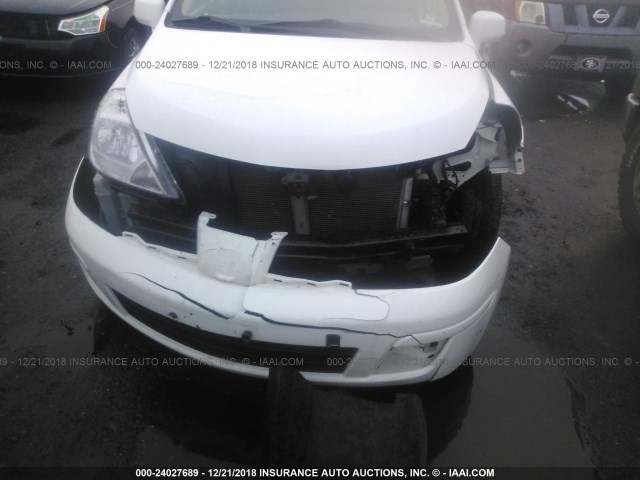 3N1BC1CP3CK268507 - 2012 NISSAN VERSA S/SL WHITE photo 6