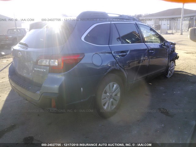 4S4BSAFC0J3242194 - 2018 SUBARU OUTBACK 2.5I PREMIUM BLUE photo 4