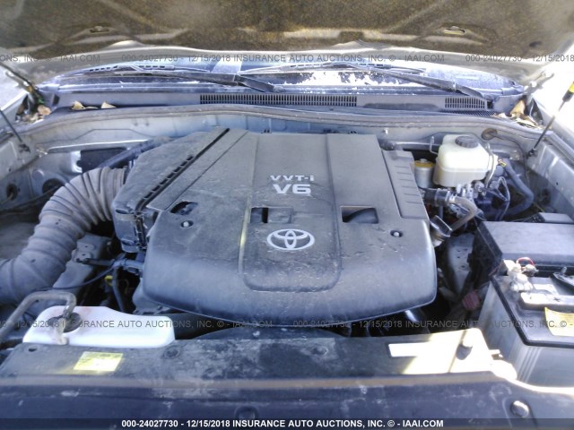 JTEBU14R578084464 - 2007 TOYOTA 4RUNNER SR5/SPORT SILVER photo 10