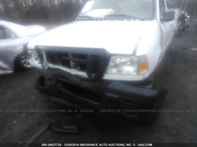 1FTYR10D18PA46702 - 2008 FORD RANGER WHITE photo 6