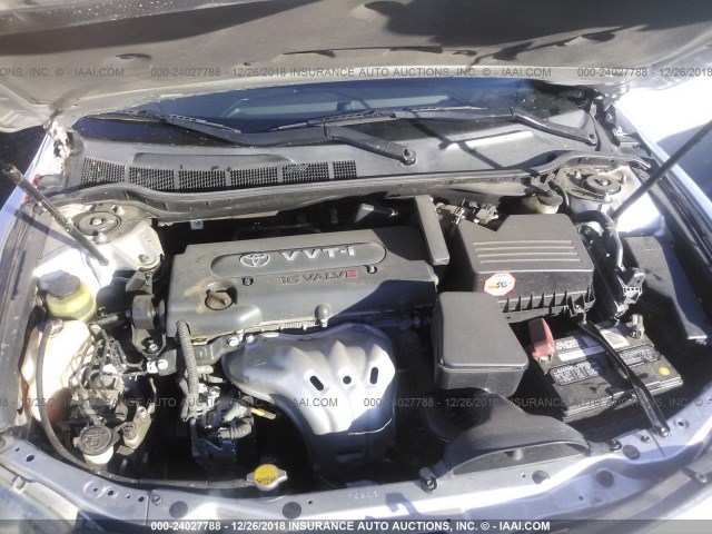 4T1BE46K38U772891 - 2008 TOYOTA CAMRY CE/LE/XLE/SE SILVER photo 10
