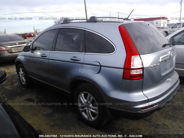 JHLRE4H79AC009168 - 2010 HONDA CR-V EXL Light Blue photo 3