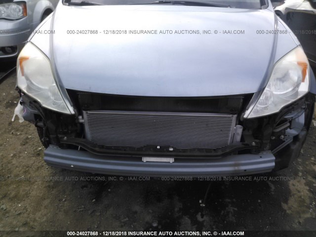 JHLRE4H79AC009168 - 2010 HONDA CR-V EXL Light Blue photo 6