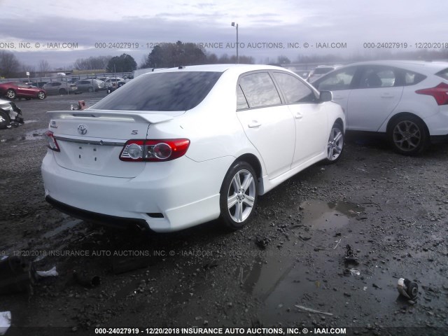 5YFBU4EE0DP100538 - 2013 TOYOTA COROLLA S/LE WHITE photo 4