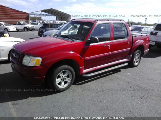 1FMZU67K05UA65111 - 2005 FORD EXPLORER SPORT TR  RED photo 2