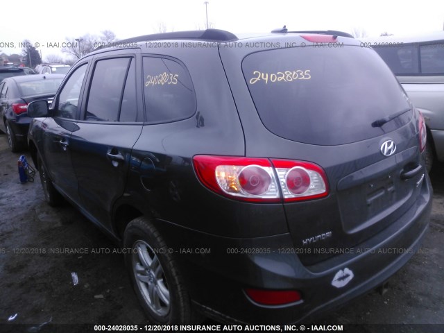 5NMSG3AB6AH378041 - 2010 HYUNDAI SANTA FE GLS GRAY photo 3