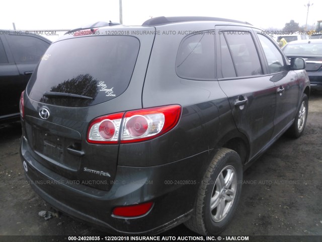 5NMSG3AB6AH378041 - 2010 HYUNDAI SANTA FE GLS GRAY photo 4