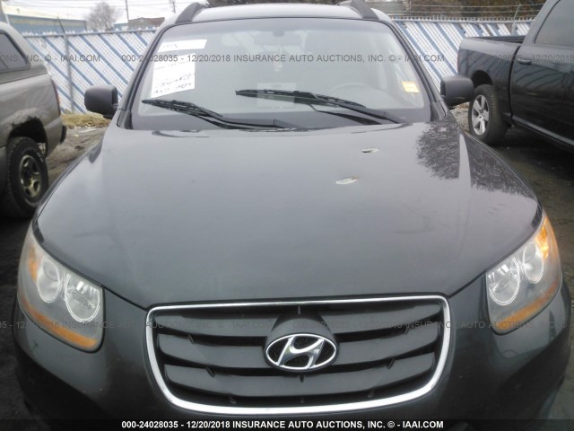 5NMSG3AB6AH378041 - 2010 HYUNDAI SANTA FE GLS GRAY photo 6