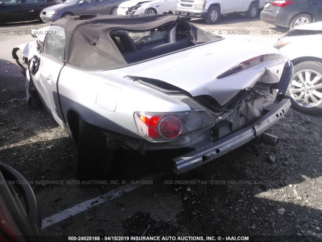 JHMAP11422T008642 - 2002 HONDA S2000 SILVER photo 3