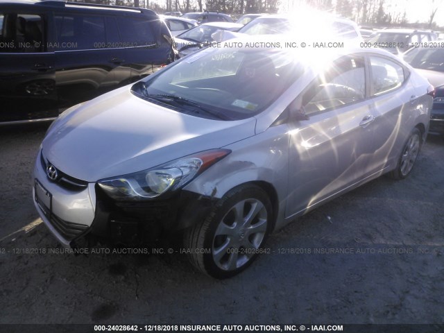 KMHDH4AE0DU637878 - 2013 HYUNDAI ELANTRA GLS/LIMITED SILVER photo 2