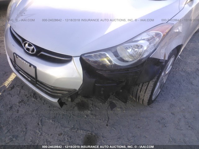 KMHDH4AE0DU637878 - 2013 HYUNDAI ELANTRA GLS/LIMITED SILVER photo 6