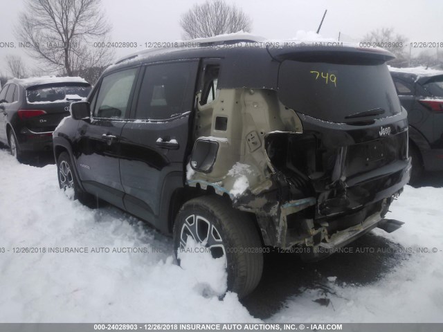 ZACCJADT9FPB44878 - 2015 JEEP RENEGADE LIMITED BLACK photo 3