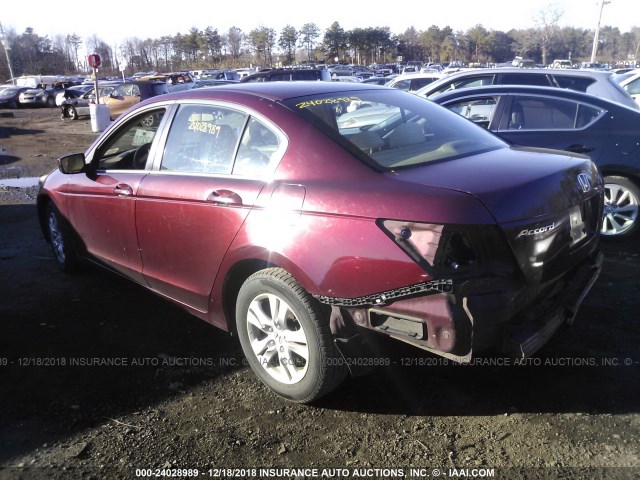 1HGCP26448A082899 - 2008 HONDA ACCORD LXP BURGUNDY photo 3