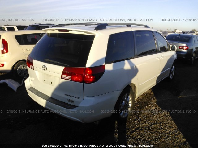 5TDZA22C95S250302 - 2005 TOYOTA SIENNA XLE/XLE LIMITED WHITE photo 4