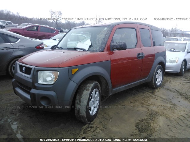 5J6YH28593L051422 - 2003 HONDA ELEMENT EX ORANGE photo 2