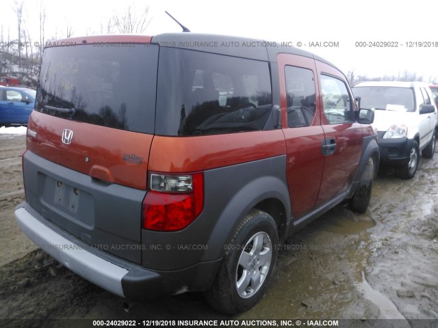 5J6YH28593L051422 - 2003 HONDA ELEMENT EX ORANGE photo 4