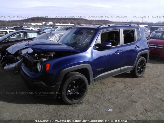 ZACCJBBB2HPF26558 - 2017 JEEP RENEGADE LATITUDE BLUE photo 2