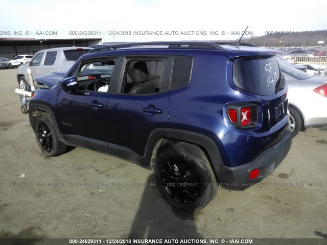 ZACCJBBB2HPF26558 - 2017 JEEP RENEGADE LATITUDE BLUE photo 3