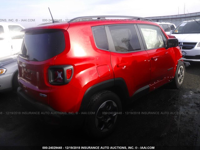 ZACCJABHXJPH71502 - 2018 JEEP RENEGADE LATITUDE RED photo 4