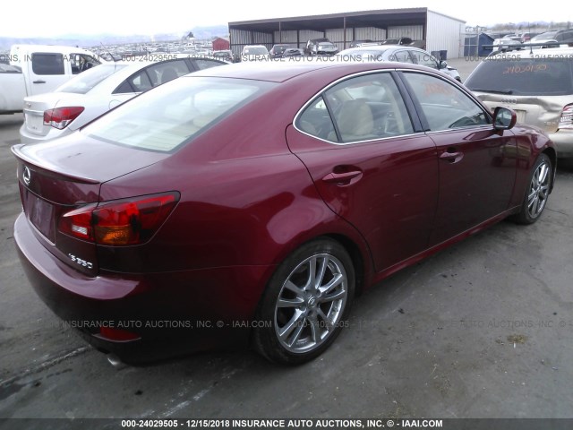 JTHBE262162000857 - 2006 LEXUS IS 350 RED photo 4