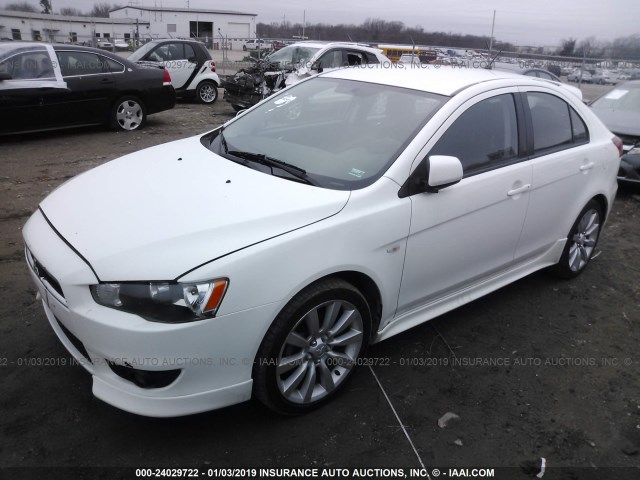 JA32X8HW4AU004489 - 2010 MITSUBISHI LANCER GTS WHITE photo 2