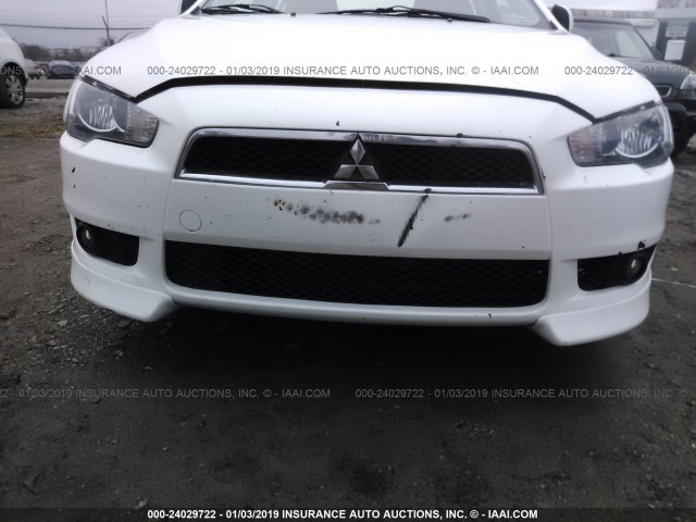 JA32X8HW4AU004489 - 2010 MITSUBISHI LANCER GTS WHITE photo 6