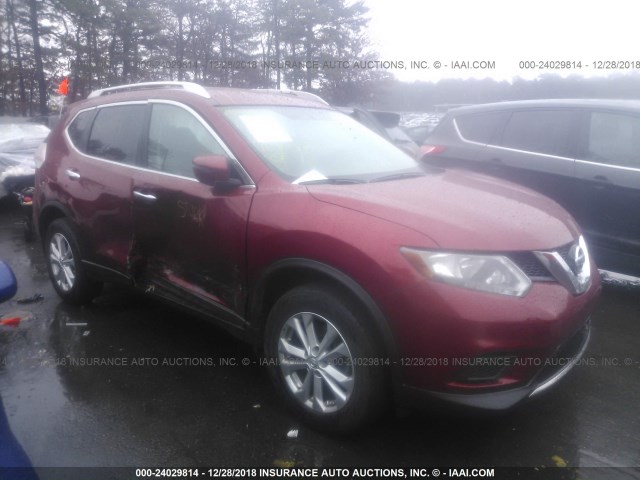 KNMAT2MV7GP645646 - 2016 NISSAN ROGUE S/SL/SV MAROON photo 1