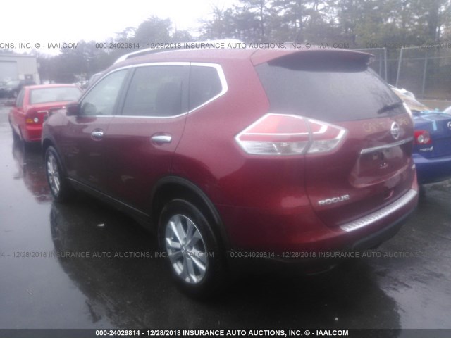 KNMAT2MV7GP645646 - 2016 NISSAN ROGUE S/SL/SV MAROON photo 3