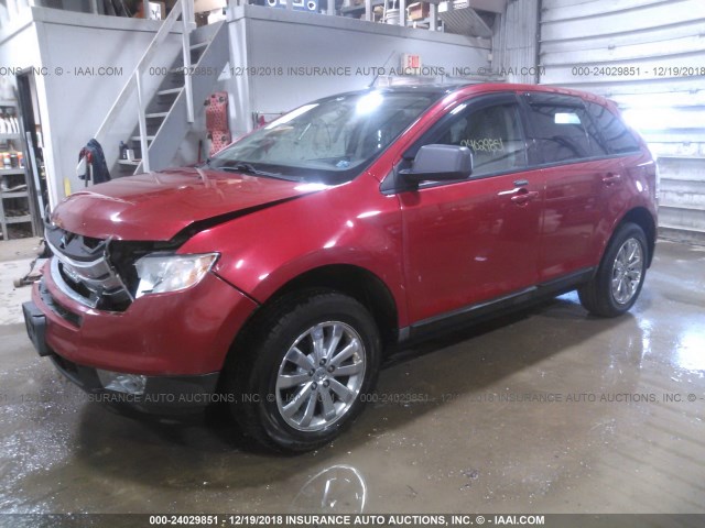 2FMDK4JC2ABB03427 - 2010 FORD EDGE SEL RED photo 2