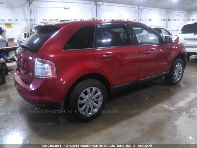 2FMDK4JC2ABB03427 - 2010 FORD EDGE SEL RED photo 4