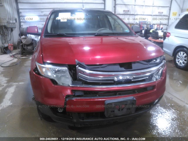 2FMDK4JC2ABB03427 - 2010 FORD EDGE SEL RED photo 6