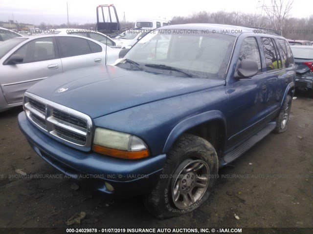 1B4HS48NX2F123631 - 2002 DODGE DURANGO SLT BLUE photo 2