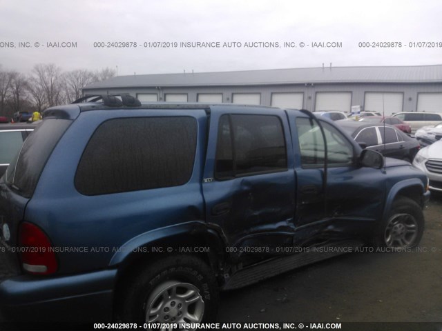 1B4HS48NX2F123631 - 2002 DODGE DURANGO SLT BLUE photo 6