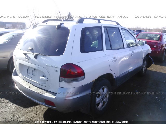 KM8SC13D65U885935 - 2005 HYUNDAI SANTA FE WHITE photo 4