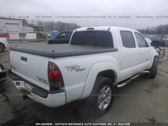 5TEJU62N48Z507144 - 2008 TOYOTA TACOMA DOUBLE CAB PRERUNNER WHITE photo 4