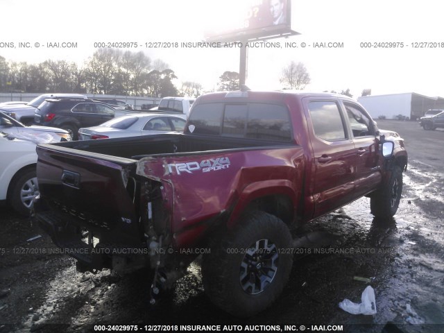 5TFCZ5AN8GX023697 - 2016 TOYOTA TACOMA DBL CAB/SR/SR5/TRD SPT/OR RED photo 4