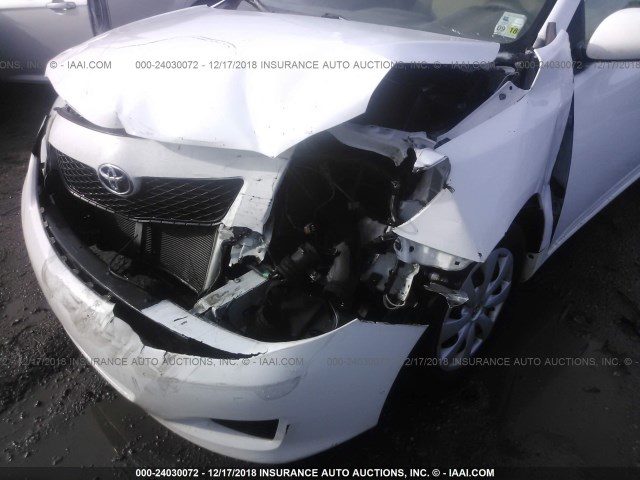 1NXBU4EE1AZ273947 - 2010 TOYOTA COROLLA S/LE/XLE WHITE photo 6